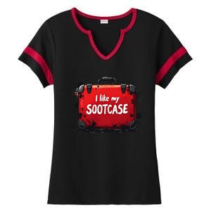 I Like My Sootcase Suitcase Funny Trump Victory 2024 Meme Ladies Halftime Notch Neck Tee