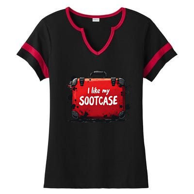 I Like My Sootcase Suitcase Funny Trump Victory 2024 Meme Ladies Halftime Notch Neck Tee