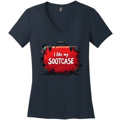 I Like My Sootcase Suitcase Funny Trump Victory 2024 Meme Women's V-Neck T-Shirt