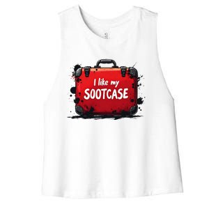 I Like My Sootcase Suitcase Funny Trump Victory 2024 Meme Women's Racerback Cropped Tank