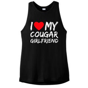 I Love My Cougar Girlfriend I Heart My Cougar Girlfriend GF Ladies PosiCharge Tri-Blend Wicking Tank