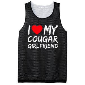 I Love My Cougar Girlfriend I Heart My Cougar Girlfriend GF Mesh Reversible Basketball Jersey Tank