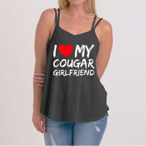 I Love My Cougar Girlfriend I Heart My Cougar Girlfriend GF Women's Strappy Tank