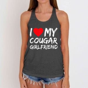 I Love My Cougar Girlfriend I Heart My Cougar Girlfriend GF Women's Knotted Racerback Tank