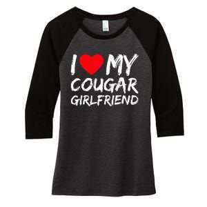 I Love My Cougar Girlfriend I Heart My Cougar Girlfriend GF Women's Tri-Blend 3/4-Sleeve Raglan Shirt