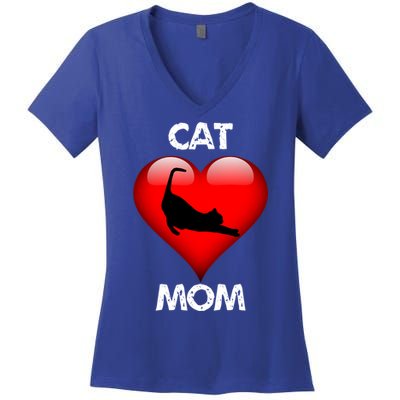 I Love My Cat Cat Mom Gift Women's V-Neck T-Shirt