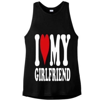 I Love My Girlfriend Gf I Heart My Girlfriend GF Ladies PosiCharge Tri-Blend Wicking Tank