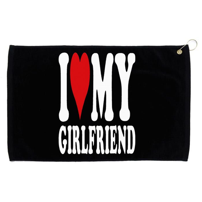 I Love My Girlfriend Gf I Heart My Girlfriend GF Grommeted Golf Towel