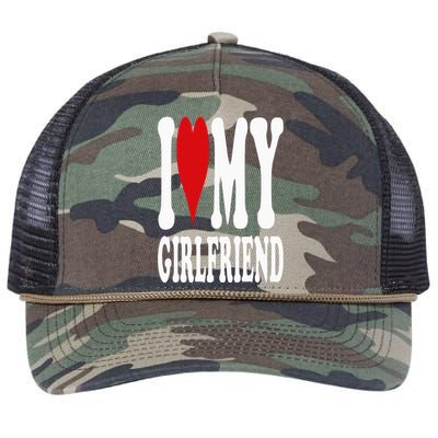 I Love My Girlfriend Gf I Heart My Girlfriend GF Retro Rope Trucker Hat Cap