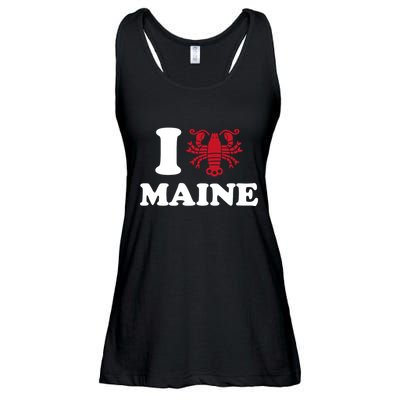 I Love Maine Heart As Lobster Ladies Essential Flowy Tank