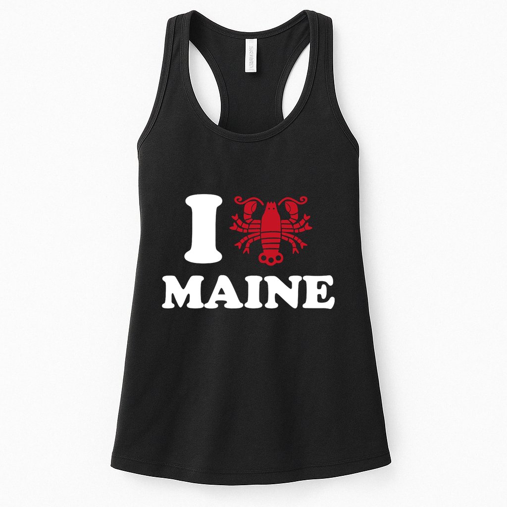 I Love Maine Heart As Lobster Womens Tank Top