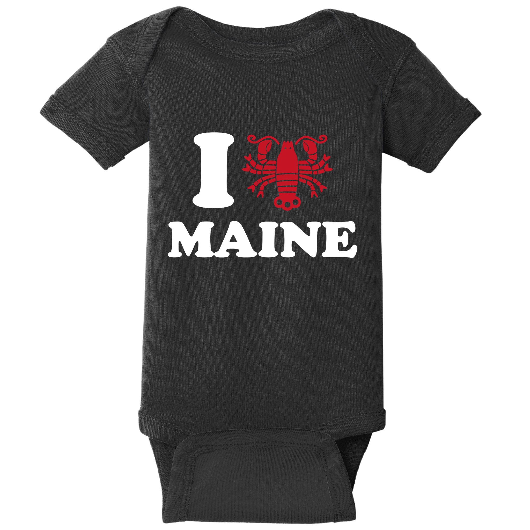 I Love Maine Heart As Lobster Baby Bodysuit