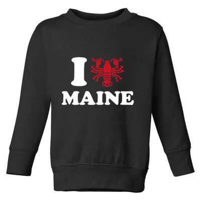 I Love Maine Heart As Lobster Toddler Sweatshirt
