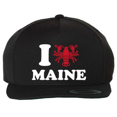 I Love Maine Heart As Lobster Wool Snapback Cap