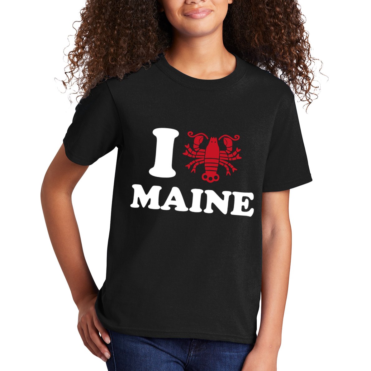 I Love Maine Heart As Lobster Kids T-Shirt