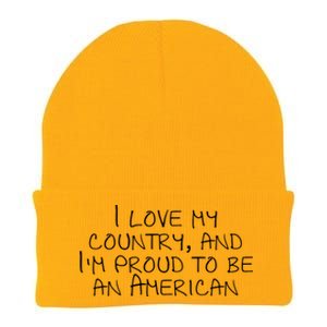 I Love My Country And Im Proud To Be An American Gift Knit Cap Winter Beanie