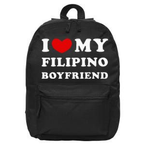 I Love My Filipino Boyfriend I Heart My Filipino Boyfriend 16 in Basic Backpack