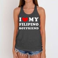 I Love My Filipino Boyfriend I Heart My Filipino Boyfriend Women's Knotted Racerback Tank