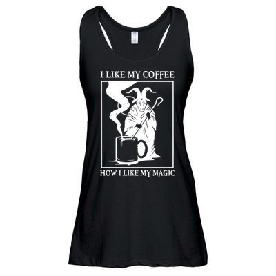 I Like My Coffee How I Like My Magic Ladies Essential Flowy Tank