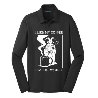 I Like My Coffee How I Like My Magic Silk Touch Performance Long Sleeve Polo