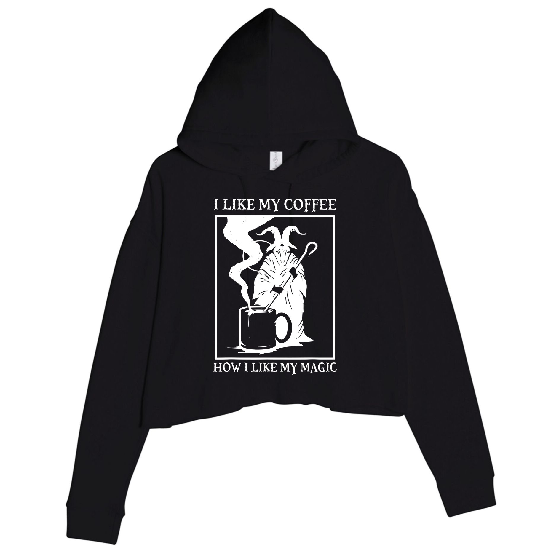 I Like My Coffee How I Like My Magic Crop Fleece Hoodie