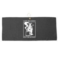 I Like My Coffee How I Like My Magic Large Microfiber Waffle Golf Towel