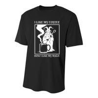 I Like My Coffee How I Like My Magic Youth Performance Sprint T-Shirt