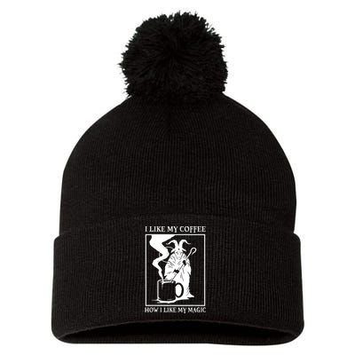 I Like My Coffee How I Like My Magic Pom Pom 12in Knit Beanie