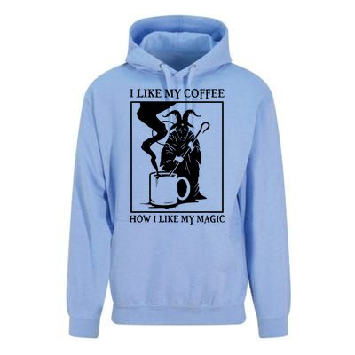 I Like My Coffee How I Like My Magic Unisex Surf Hoodie