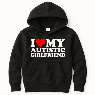 I Love My Autistic Girlfriend I Heart My Gf With Autism Kids Hoodie