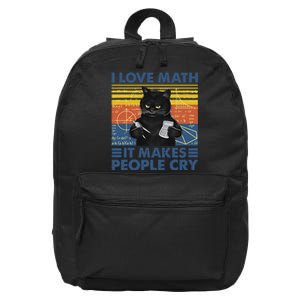 I Love Math It Makes People Cry Math Teacher Humor 16 in Basic Backpack