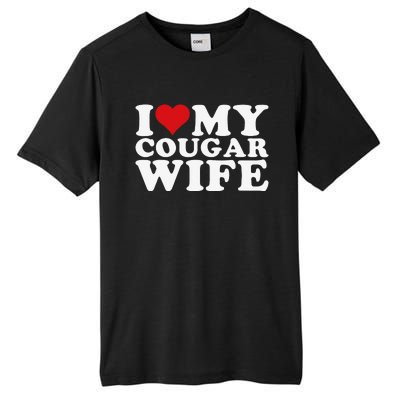 I Love My Cougar Wife I Heart My Cougar Wife Tall Fusion ChromaSoft Performance T-Shirt