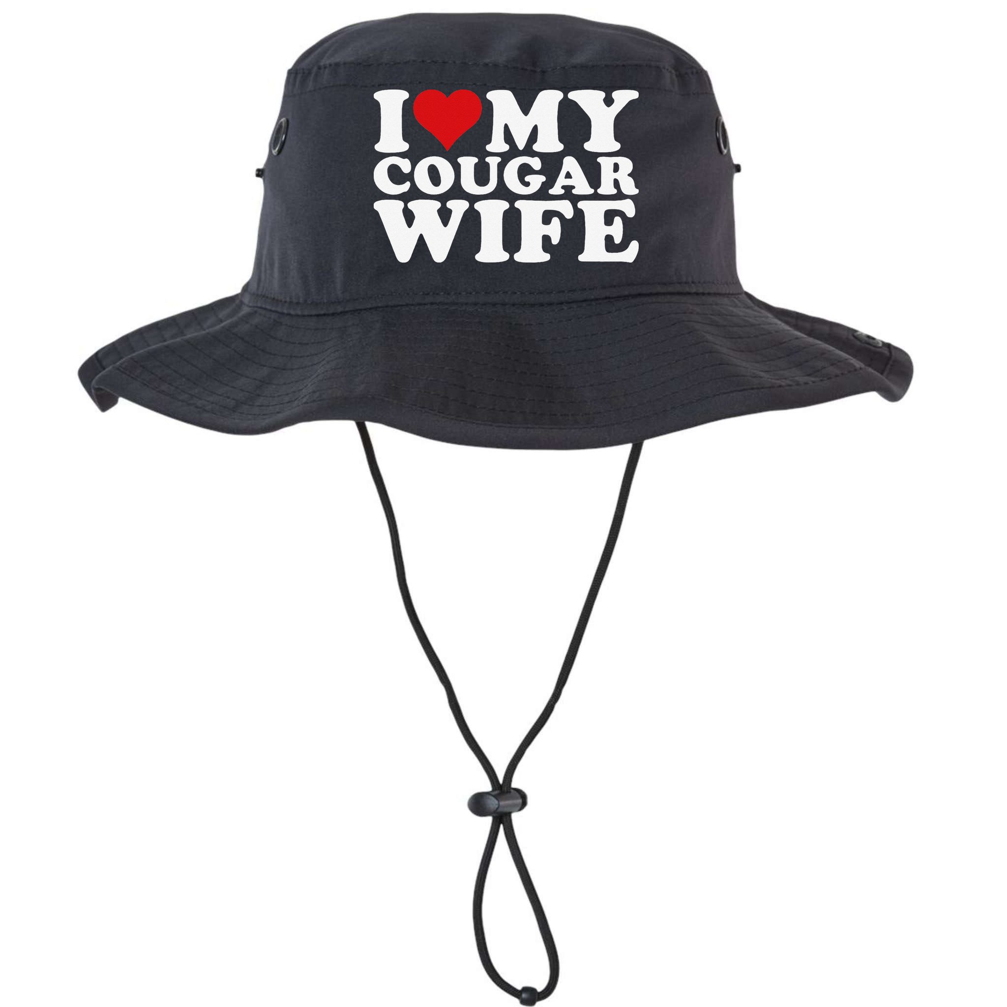 I Love My Cougar Wife I Heart My Cougar Wife Bucket Hat