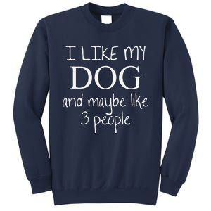 I Like My Dog And Maybe Like 3 (Three) People Funny Gift Sweatshirt