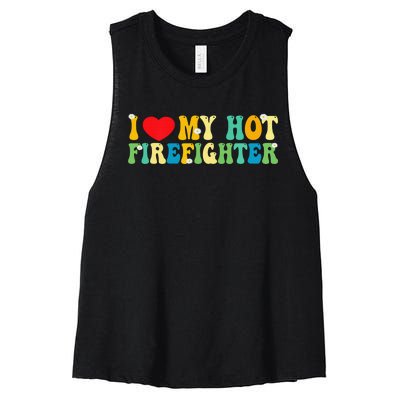 I Love My Boyfriend I Love My Hot Boyfriend So Stay Away Women's Racerback Cropped Tank