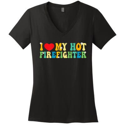 I Love My Boyfriend I Love My Hot Boyfriend So Stay Away Women's V-Neck T-Shirt