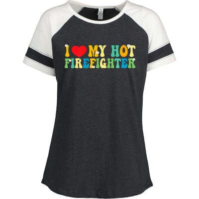 I Love My Boyfriend I Love My Hot Boyfriend So Stay Away Enza Ladies Jersey Colorblock Tee