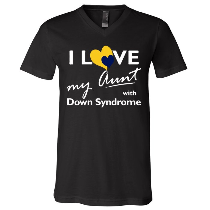 I Love My Aunt With Down Syndrome Gift Family Matching V-Neck T-Shirt