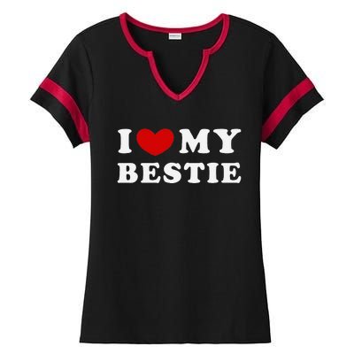 I Love My Bestie I Heart My Bestie Ladies Halftime Notch Neck Tee