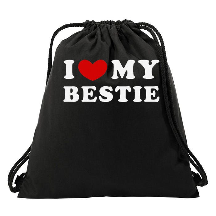 I Love My Bestie I Heart My Bestie Drawstring Bag