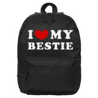 I Love My Bestie I Heart My Bestie 16 in Basic Backpack