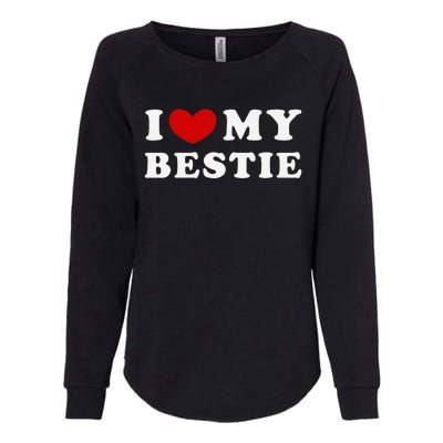 I Love My Bestie I Heart My Bestie Womens California Wash Sweatshirt