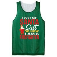 I Lost My Santa Suit Funny Fireman Mesh Reversible Basketball Jersey Tank