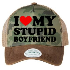 I Love My Stupid Boyfriend I Heart My Stupid Bf Valentine Legacy Tie Dye Trucker Hat