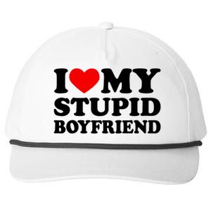 I Love My Stupid Boyfriend I Heart My Stupid Bf Valentine Snapback Five-Panel Rope Hat