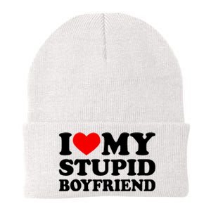 I Love My Stupid Boyfriend I Heart My Stupid Bf Valentine Knit Cap Winter Beanie