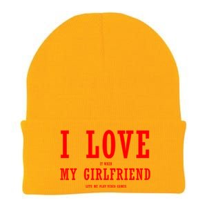 I Love My Friend Funny Video Gaming Gamer Gift Gift Knit Cap Winter Beanie