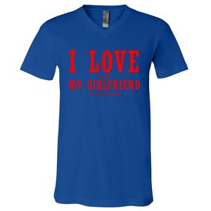 I Love My Friend Funny Video Gaming Gamer Gift Gift V-Neck T-Shirt