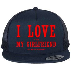 I Love My Friend Funny Video Gaming Gamer Gift Gift Flat Bill Trucker Hat