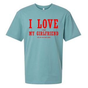 I Love My Friend Funny Video Gaming Gamer Gift Gift Sueded Cloud Jersey T-Shirt